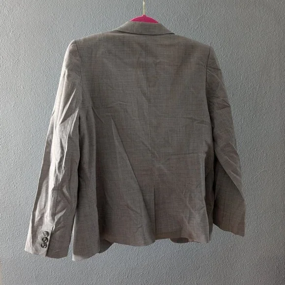 Women's Light Gray Lightweight Wool Blend Blazer Sz 12P - Picture 2 of 8